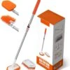Merkloos Vloerschrobber - Bad Tegel Borstel Scrubber - Met 107cm Verstelbaar Lange - Voor Reiniging Badkamer Keuken Keramische Tegel - Oranje -Moederdag Cadeautje -Tuingereedschaps winkel 1091x1200 2