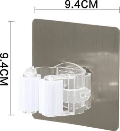 Bezem Houder - Zelfklevend - Zilverkleurig -Tuingereedschaps winkel 1095x1200 1