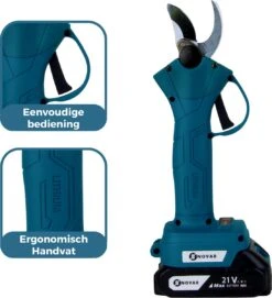 NovarGarden® Elektrische Snoeischaar NG1 - 2x Accu - Elektrisch - Takkenschaar - Op Batterij - 28mm -Tuingereedschaps winkel 1095x1200