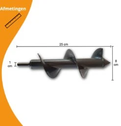 Grondboor Voor Boormachine - 8x25 Cm - Zwart 17 Grondboor Voor Boormachine - 8x25 Cm - Zwart -Tuingereedschaps winkel 1154x1200