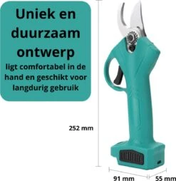 Merkloos Elektrische Snoeischaar - Professioneel - Accu Snoeischaar - 2 Accu's - Tuinieren - Tuinschaar - 30mm -Tuingereedschaps winkel 1165x1200 1