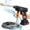Merkloos Elektrische Accu-Hogedrukreiniger - 1.2mpa - Multifunctioneel Mondstuk - Draagbaar Oplaadbaar Snoerloos - Reinigingsspuitpistool - Met Rijke Accessoires - Voor Auto, Tuin, Terras, Raam - Zwart -Tuingereedschaps winkel 1168x1200 1