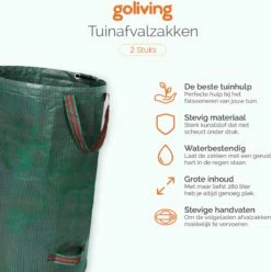 Goliving Tuinafvalzak - Set Van 2- Tuinafvalzakken Opvouwbaar - Tuinzak - Tuinafvalemmer - 2x 280 Liter - Groen 14 Goliving Tuinafvalzak - Set Van 2- Tuinafvalzakken Opvouwbaar - Tuinzak - Tuinafvalemmer - 2x 280 Liter - Groen -Tuingereedschaps winkel 1195x1200