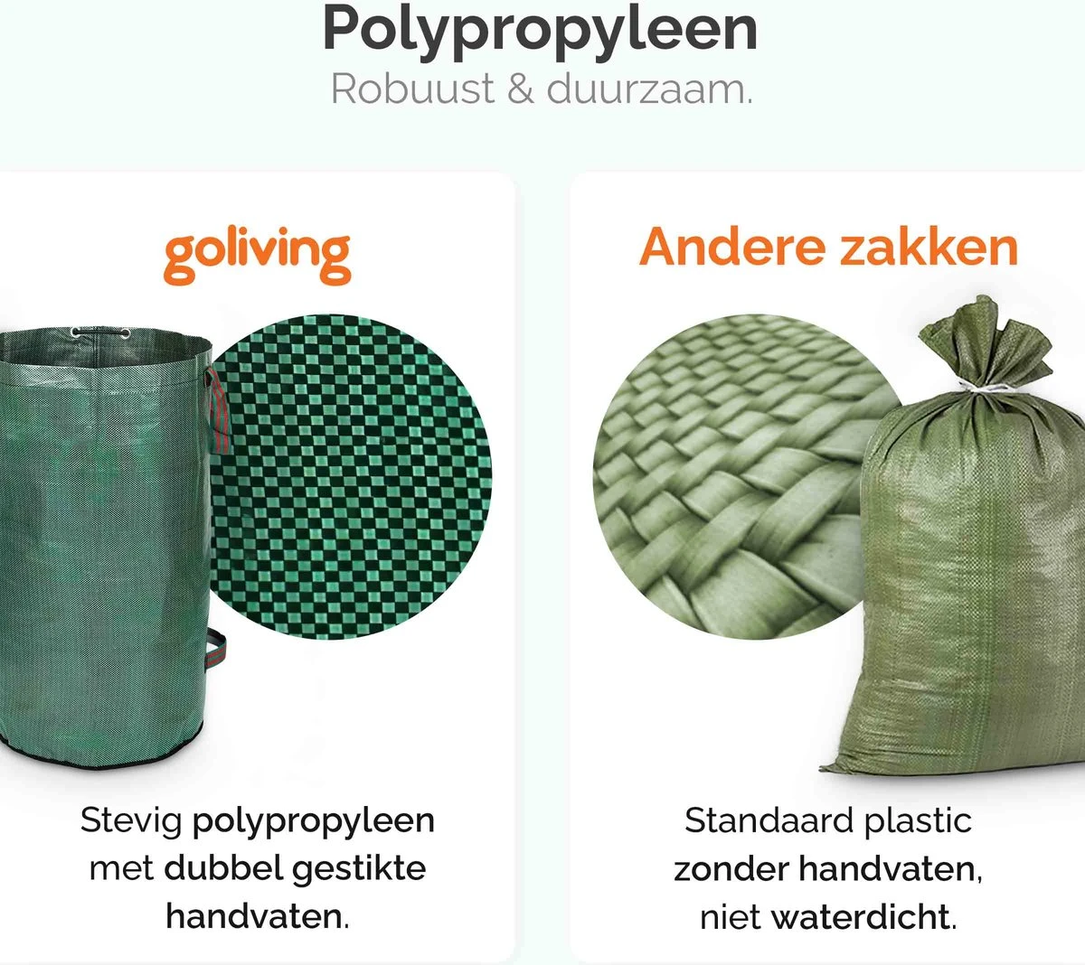Goliving Tuinafvalzak - Set Van 2- Tuinafvalzakken Opvouwbaar - Tuinzak - Tuinafvalemmer - 2x 280 Liter - Groen 5 Goliving Tuinafvalzak - Set Van 2- Tuinafvalzakken Opvouwbaar - Tuinzak - Tuinafvalemmer - 2x 280 Liter - Groen - Afbeelding 3