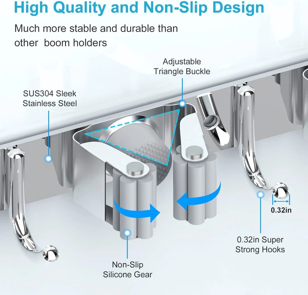 BOTC Bezemhouder - 5 Houders 6 Haken Bezem Ophangsysteem - Zeflklevend - Opbergsysteem - Ophanghaken - Tuingereedschap - Gereedschap Opbergen 4 BOTC Bezemhouder - 5 Houders 6 Haken Bezem Ophangsysteem - Zeflklevend - Opbergsysteem - Ophanghaken - Tuingereedschap - Gereedschap Opbergen - Afbeelding 2