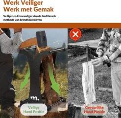 Miseru Houtklover – Zonder Bijl – No Axe – HANDMADE In Holland Houtsplijter – Houtkliever – Houtklover Voor Aanmaakhout – Ook Voor Stammen - Metaal -Tuingereedschaps winkel 1200x1168 5