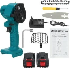 Merkloos Mini Accu Kettingzaag - 4 Inch Elektrische Boomzaag - Handkettingzaag - Met 2 Accu En 1 Oplader - Voor Tuinboom Ranch Bomen Snijden Hout- Blauw -Tuingereedschaps winkel 1200x1170 5