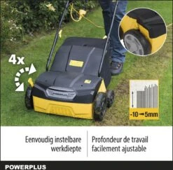 Powerplus POWXG7513 Elektrische Verticuteermachine - Mos Verwijderaar - 1400W - 320mm Maaibreedte - 45L Opvangbak - Incl. Gazonbeluchter/grasbeluchter -Tuingereedschaps winkel 1200x1180