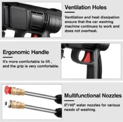 Merkloos Drillpro Elektrische Accu - Hogedrukreiniger - 30Bar - Multifunctioneel Mondstuk - Draagbaar Oplaadbaar Snoerloos - Zwart -Tuingereedschaps winkel 1200x1191 2