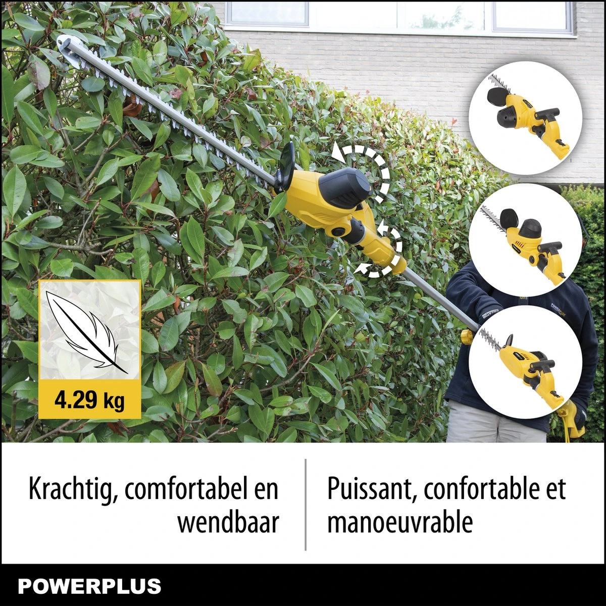Powerplus POWXG2043 Elektrische Heggenschaar - 750W - Snoeien En Knippen - Zwaardlengte 570mm - Mesafstand 24mm - Telescopisch - Draaibaar Handvat - Haagschaar Voor Tuinonderhoud 6 Powerplus POWXG2043 Elektrische Heggenschaar - 750W - Snoeien En Knippen - Zwaardlengte 570mm - Mesafstand 24mm - Telescopisch - Draaibaar Handvat - Haagschaar Voor Tuinonderhoud - Afbeelding 4