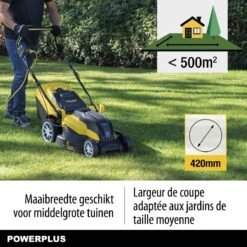 Powerplus POWXG6281 Elektrische Grasmaaier - Grasmachine Voor Middelgrote En Grote Tuin - 2000W - Maaibreedte 420mm - Verstelbare Maaihoogte - Mulching Functie - Incl. 40L Opvangbak -Tuingereedschaps winkel 1200x1200 217