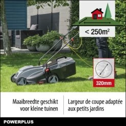 Powerplus POWEG63703 Elektrische Grasmaaier - Grasmachine Voor Kleine Tuin - 1000 W - 32cm Maaibreedte - 30L Opvangbak - Verstelbare Maaihoogte -Tuingereedschaps winkel 1200x1200 225
