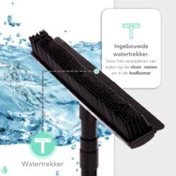 CLEANLY® Rubberen Bezem Met Vloerwisser - Kappersbezem - Zachte Bezem Binnen & Buiten - Vloertrekker Met Steel - 68-150 Cm -Tuingereedschaps winkel 1200x1200 400