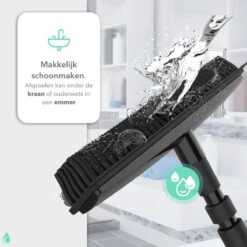 CLEANLY® Rubberen Bezem Met Vloerwisser - Kappersbezem - Zachte Bezem Binnen & Buiten - Vloertrekker Met Steel - 68-150 Cm -Tuingereedschaps winkel 1200x1200 402