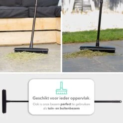CLEANLY® Rubberen Bezem Met Vloerwisser - Kappersbezem - Zachte Bezem Binnen & Buiten - Vloertrekker Met Steel - 68-150 Cm -Tuingereedschaps winkel 1200x1200 403