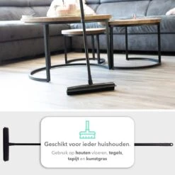 CLEANLY® Rubberen Bezem Met Vloerwisser - Kappersbezem - Zachte Bezem Binnen & Buiten - Vloertrekker Met Steel - 68-150 Cm -Tuingereedschaps winkel 1200x1200 404