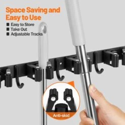 BOTC Bezemhouder - 5 Houders 6 Haken - Gereedschapshouder - Zeflklevend - Bezem Ophangsysteem - Ophanghaken - Tuingereedschap -Tuingereedschaps winkel 1200x1200 412