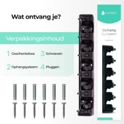 CLEANLY® Bezemhouder - Ophangsysteem Voor Tuingereedschap - Bezem Ophangsysteem - Gereedschapshouder Met Ophanghaken - ABS -Tuingereedschaps winkel 1200x1200 520