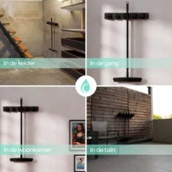 CLEANLY® Bezemhouder - Ophangsysteem Voor Tuingereedschap - Bezem Ophangsysteem - Gereedschapshouder Met Ophanghaken - ABS -Tuingereedschaps winkel 1200x1200 524