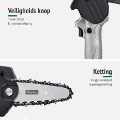 Mardin Mini Kettingzaag - Snoeizaag - Kettingzaag - Kettingzaag Electrisch Met 2 Accu - Inclusief Koffer - 1 Extra Accu - Grijs -Tuingereedschaps winkel 1200x1200 543