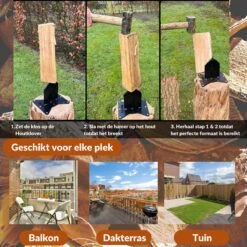 Miseru Houtklover – Geen Bijl Nodig – No Axe - Houtsplijter – Houtkliever – HANDMADE In Holland - Houtklover Voor Aanmaakhout – Metaal -Tuingereedschaps winkel 1200x1200 632
