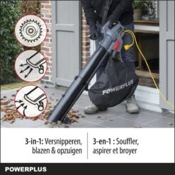 Powerplus POWEG9013 Elektrische Bladblazer - Bladzuiger En -versnipperaar - 3300W - Blazen - Zuigen - Versnipperen - Incl. 40L Opvangzak -Tuingereedschaps winkel 1200x1200 73