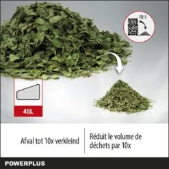 Powerplus POWEG9013 Elektrische Bladblazer - Bladzuiger En -versnipperaar - 3300W - Blazen - Zuigen - Versnipperen - Incl. 40L Opvangzak -Tuingereedschaps winkel 1200x1200 74