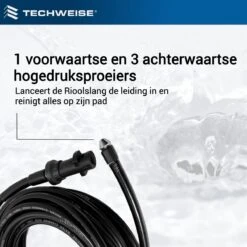 Techweise - Rioolslang Voor Kärcher K2 T/m K7 - 15M - Met Voorwaartse Hogedruksproeiers -Tuingereedschaps winkel 1200x1200 811