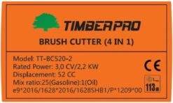 TIMBERPRO – 2in1 - Bosmaaier - Kantenmaaier - Benzine - 52 Cc - Draad En Mes - 3,0 PK -Tuingereedschaps winkel 1200x721 5