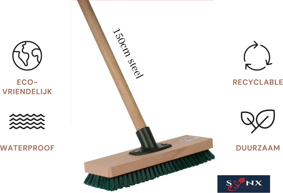 Synx Tools Tegelborstel - Bezem Met Steel 150cm Mosbezem - Schrobbezem - Mos - Onkruidborstel - Harde Borstel- Bezems 3 Synx Tools Tegelborstel - Bezem Met Steel 150cm Mosbezem - Schrobbezem - Mos - Onkruidborstel - Harde Borstel- Bezems