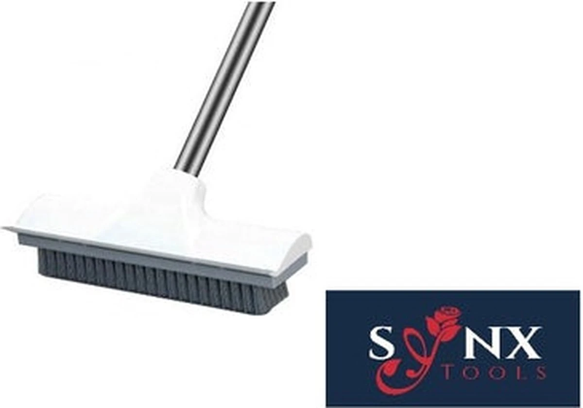 Synx Tools Luiwagen Borstel 2-in-1 Trekker - Badkamer Borstel Vloertrekker Met Steel Schrobborstel - Harde Borstelharen - Vloerwisser Badkamer - Met Telescopische Steel 6 Synx Tools Luiwagen Borstel 2-in-1 Trekker - Badkamer Borstel Vloertrekker Met Steel Schrobborstel - Harde Borstelharen - Vloerwisser Badkamer - Met Telescopische Steel - Afbeelding 4