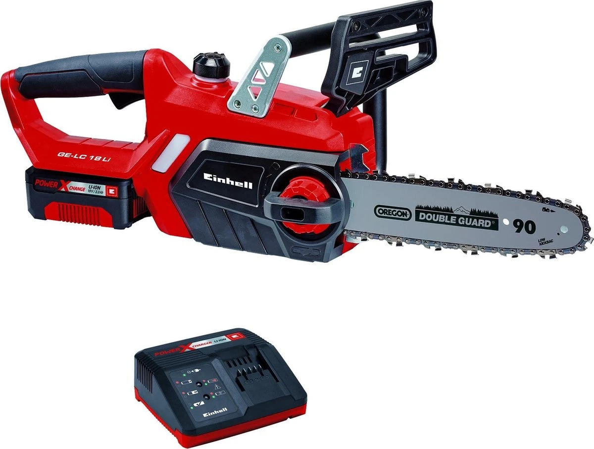 Einhell Accu Kettingzaag GE-LC 18 Li Kit (1x3,0Ah) Power X-Change (Li-Ion - 18 V - 25 Cm Zwaardlengte - 23 Cm Snijlengte - Terugslagbescherming - Kettingvangbout - Incl. 3,0 Ah Accu En Lader) 3 Einhell Accu Kettingzaag GE-LC 18 Li Kit (1x3,0Ah) Power X-Change (Li-Ion - 18 V - 25 Cm Zwaardlengte - 23 Cm Snijlengte - Terugslagbescherming - Kettingvangbout - Incl. 3,0 Ah Accu En Lader)