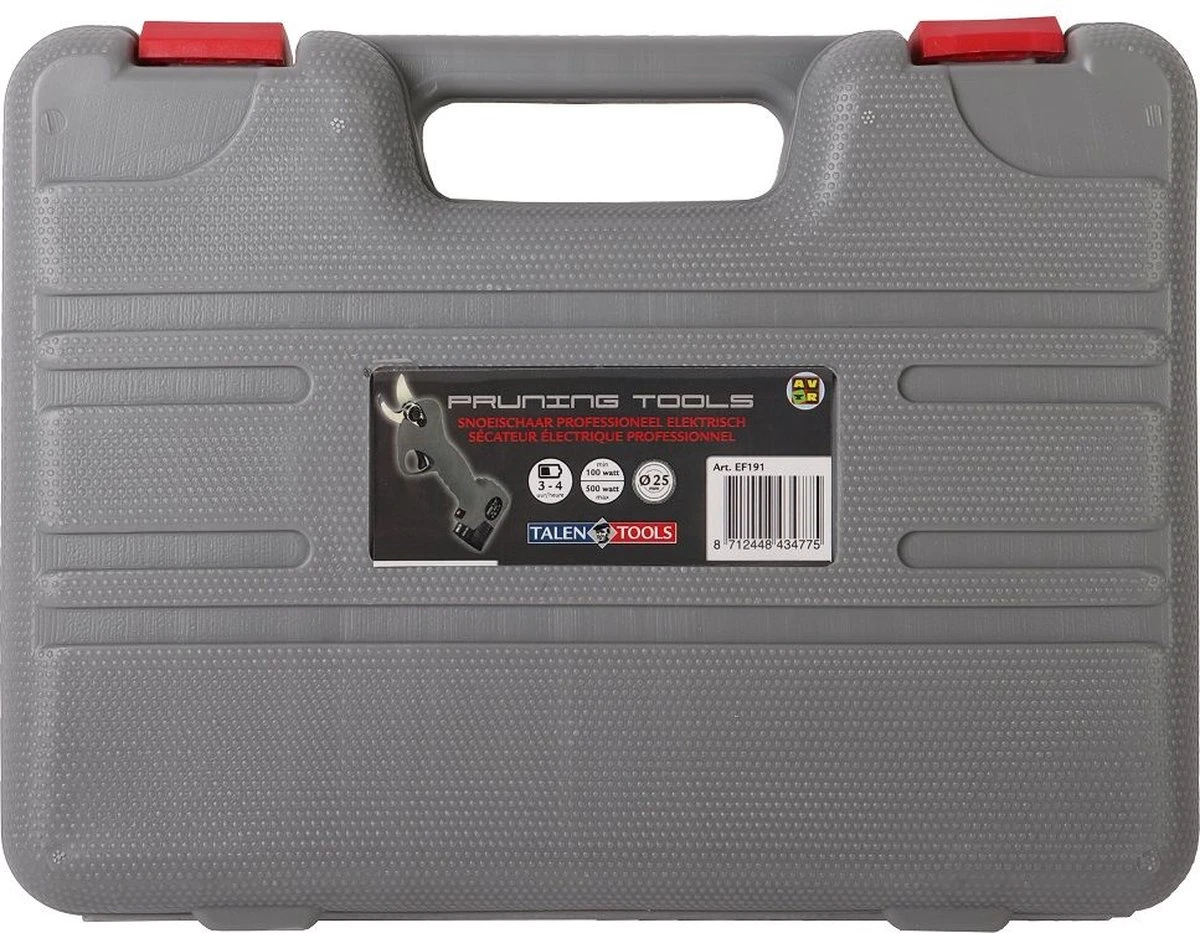 Talen Tools - Elektrische Snoeischaar - Takkenschaar - Heggenschaar - Professioneel - 2 Accu's & Opbergkoffer 6 Talen Tools - Elektrische Snoeischaar - Takkenschaar - Heggenschaar - Professioneel - 2 Accu's & Opbergkoffer - Afbeelding 4