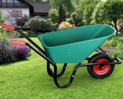 Gardebruk Kruiwagen 100 L - Kunststof Kuip – Tot 150KG Groen -Tuingereedschaps winkel 1200x972