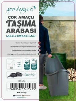 Kruiwagen Met Wielen Antraciet Tuintrolley Shoppingkar Bolderkar Max 50kg -Tuingereedschaps winkel 907x1200