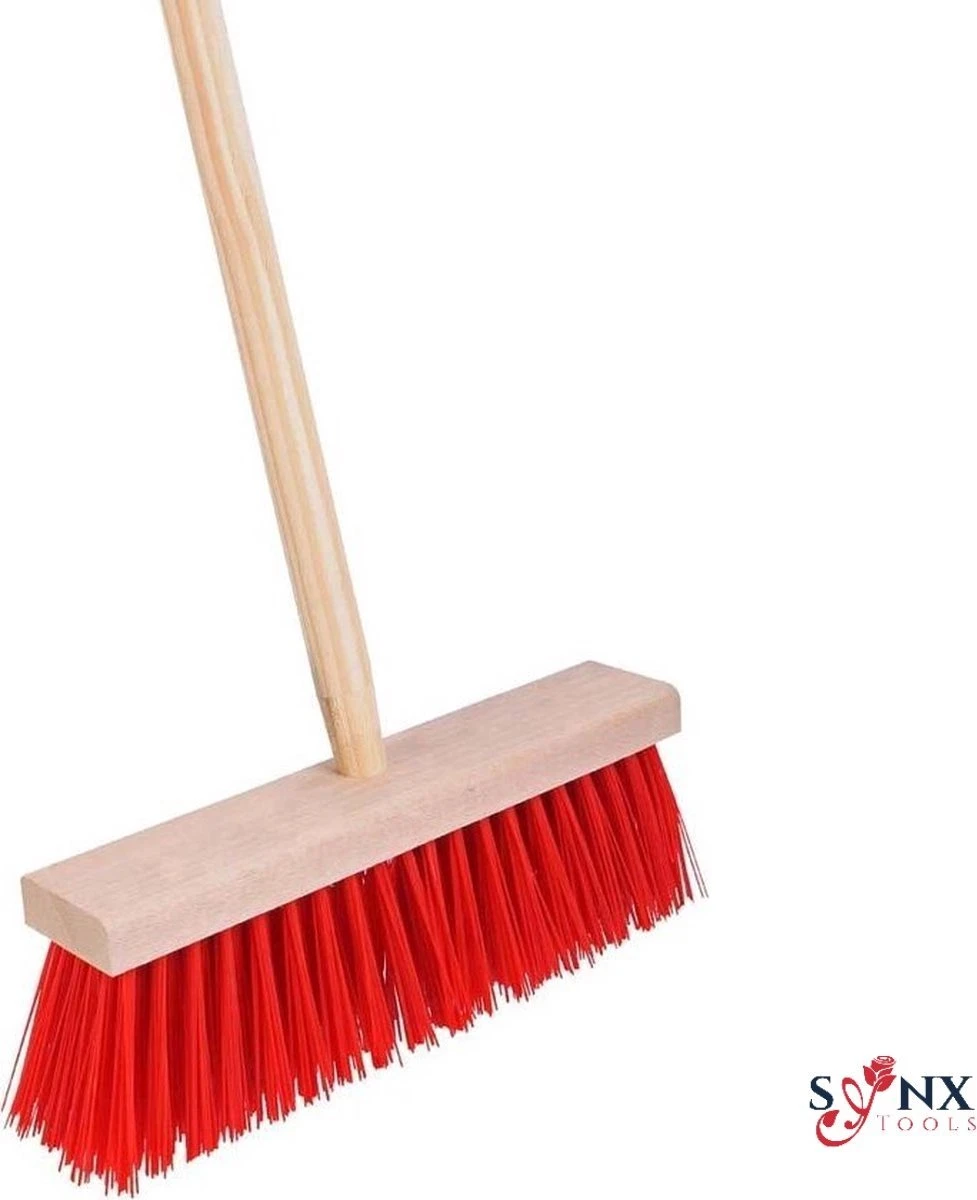 Synx Tools Harde Tuinbezem Nylon - 30 Cm - Straatbezem - Bezem Rood - Besem Veger - Buiten Bezem Met Steel 120 Cm - Schoonmaakartikelen - Schrobborstels 3 Synx Tools Harde Tuinbezem Nylon - 30 Cm - Straatbezem - Bezem Rood - Besem Veger - Buiten Bezem Met Steel 120 Cm - Schoonmaakartikelen - Schrobborstels